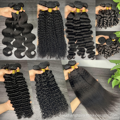 Best selling south indian temple raw hair bundle remi hair weave 10-40 inch unprocessed raw indian virgin hair vendor